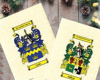 A4 Coat of Arms Print – Heraldic Family Crest (Framed)