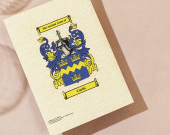 A4 Coat of Arms Print – Heraldic Family Crest (Framed)
