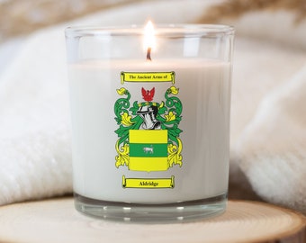 Personalised Family Crest Candle – Scented and in Glass Jar