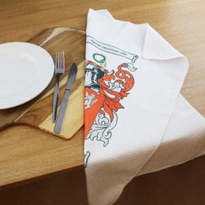 Tea Towel Personalised with Coat of Arms / Family Crest - Ideal home gift