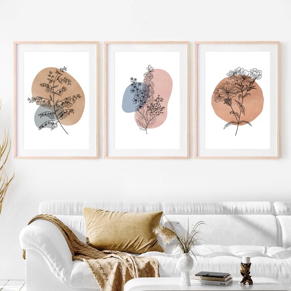 Boho Gallery Simple Wall Art Set of 3 bohemian Gallery Wall Set