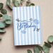 Blue Happy Birthday Card for Him,happy Birthday Stripe Card,simple ...