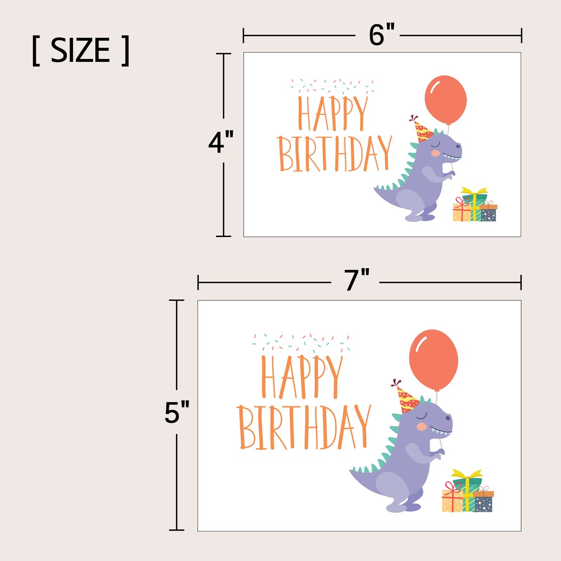 Printable T Rex Birthday Card, Dinosaur Birthday Card for Kids,dino ...