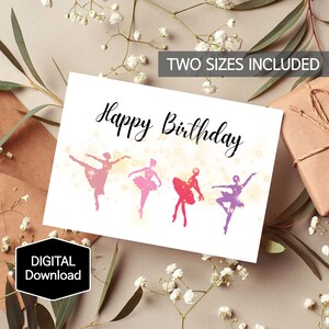Ballerina Birthday card,Birthday for Daughter,Ballerina Girl,Birthday card for girl,Instant Download,Digital Download,PRINTABLE Card