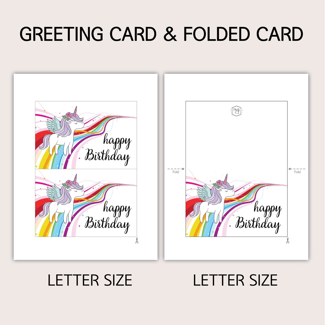Printable Unicorn Birthday Card,magical Unicorn Card for Kids,birthday ...