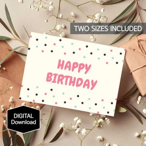 Printable Birthday Card for Baby,Birthday Card for Kids,Birthday Party Card,Simple 1st Birthday Card for girl,Instant Download