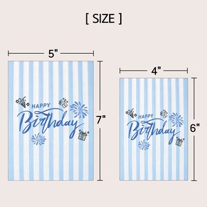 Blue Happy Birthday Card for Him,happy Birthday Stripe Card,simple ...