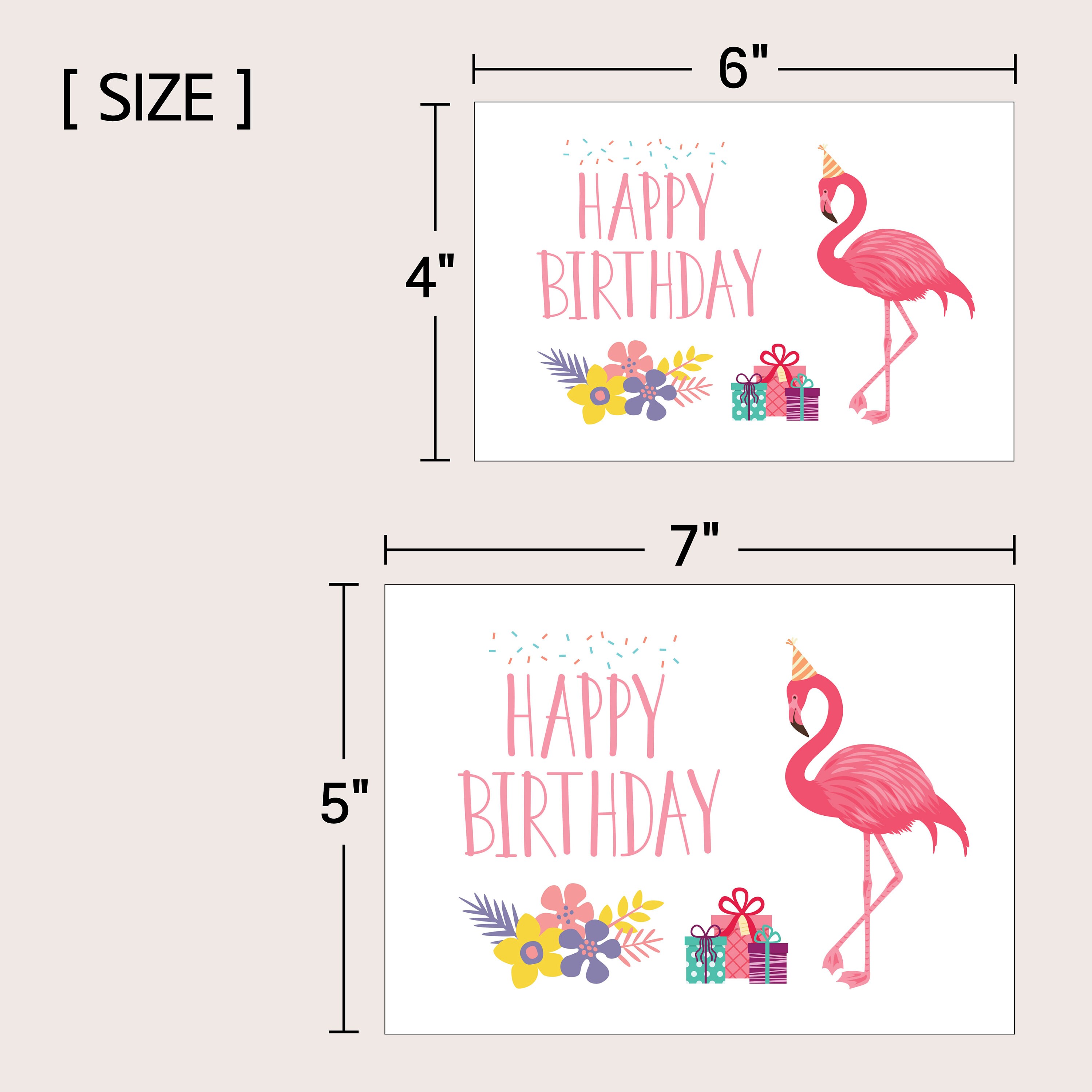 Flamingo Birthday Card for Kids,fink Flamingo Card for Girl,flamingo ...