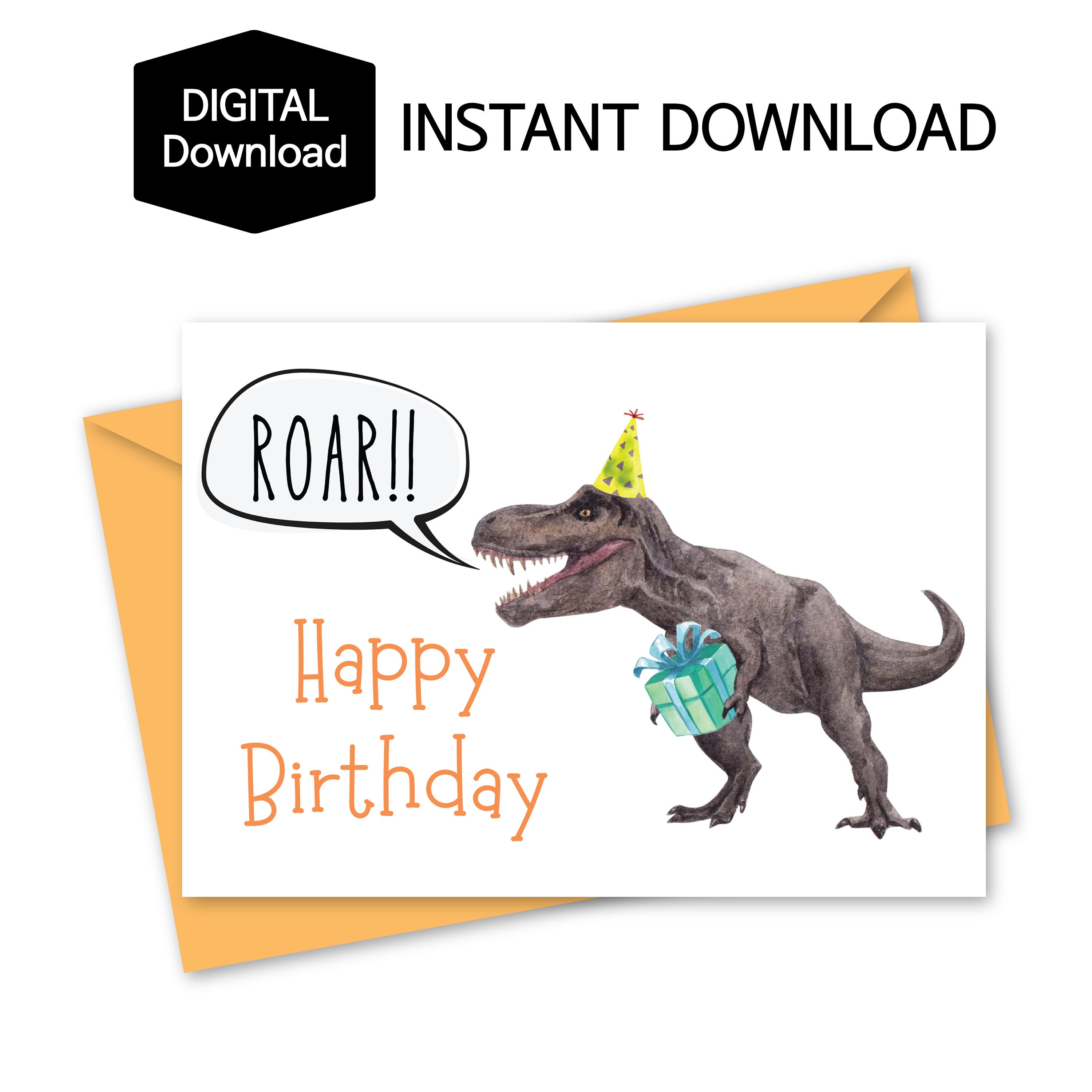 PRINTABLE Dinosaur Birthday Card for Kids,dino Card,t-rex Birthday Card ... PRINTABLE Dinosaur Birthday Card for Kids,dino Card,t-rex Birthday Card ...