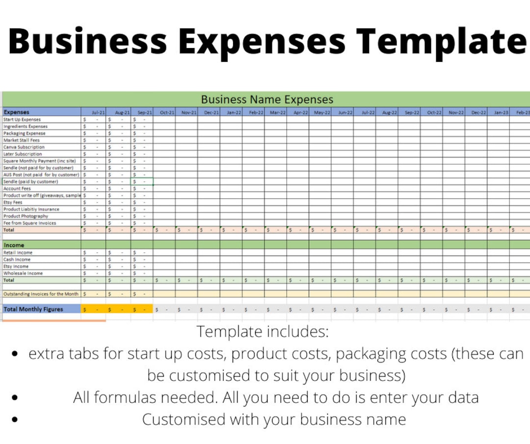 2023/2024 Financial Year Business Expenses Template Digital Etsy