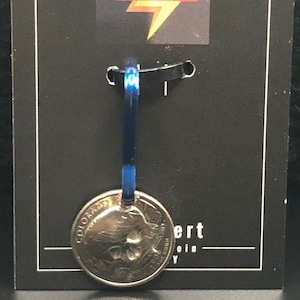 Custom Quarter Skull  Zipper Pull