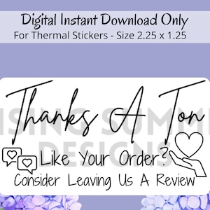 Thanks A Ton PNG Sticker Label Download Thermal Printer For Small Business