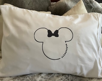 Reina de autógrafos o funda de almohada decorativa de personajes de Disney para Disney Land/World, Aulani, Disney Cruise, alternativa perfecta a un libro de autógrafos