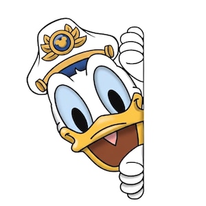 Disney Cruise Door Captain Magnets – Mickey, Minnie, Pluto, Goofy, Donald, Daisy – 6.5x8 Stateroom Door Decor Donald Peeker