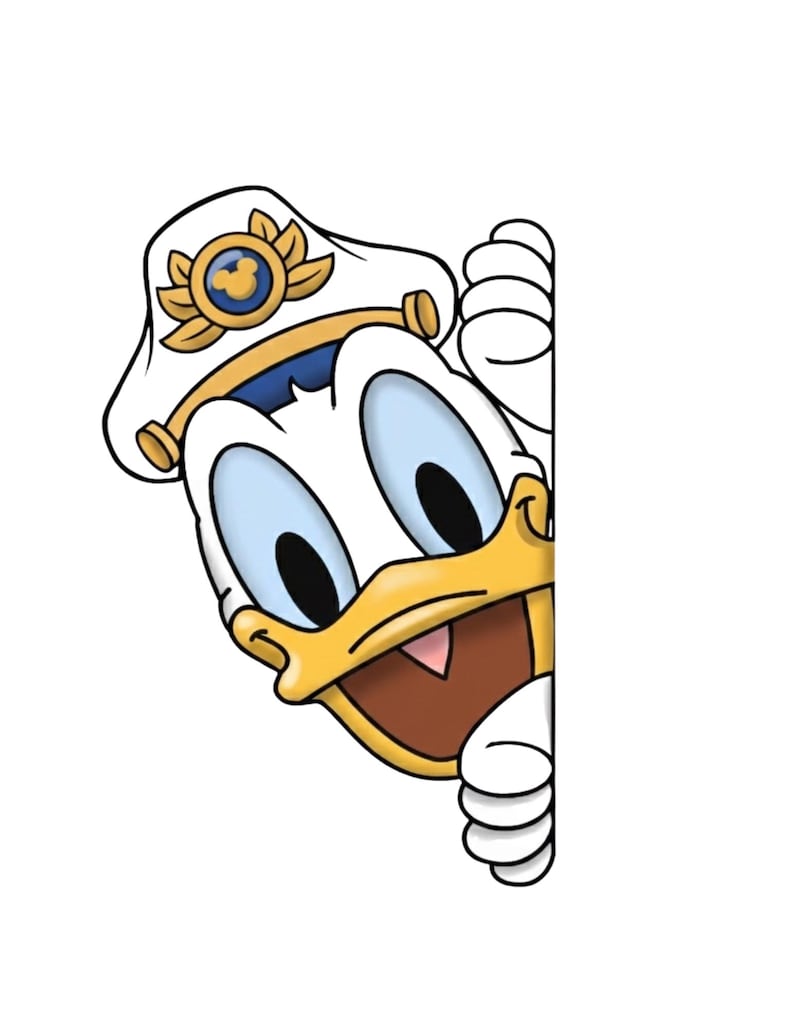 Disney Cruise Door Captain Magnets – Mickey, Minnie, Pluto, Goofy, Donald, Daisy – 6.5x8 Stateroom Door Decor Donald Peeker