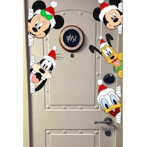 Disney Cruise Door Santa Magnets – Mickey, Minnie, Pluto, Goofy, Donald, Daisy – 6.5x8 Stateroom Door Decor