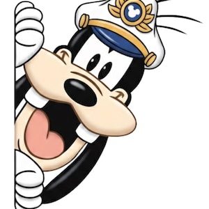 Disney Cruise Door Captain Magnets – Mickey, Minnie, Pluto, Goofy, Donald, Daisy – 6.5x8 Stateroom Door Decor Goofy Peeker