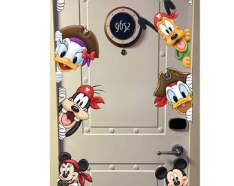 Disney Cruise Door Peeker Magnets – Mickey, Minnie, Pluto, Goofy, Donald, Daisy + Pirate Mickey & Minnie – 6.5x8