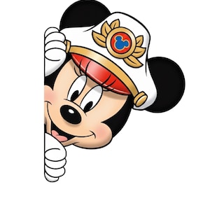 Disney Cruise Door Captain Magnets – Mickey, Minnie, Pluto, Goofy, Donald, Daisy – 6.5x8 Stateroom Door Decor Minnie Peeker