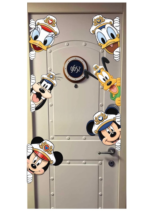 Disney Cruise Door Captain Magnets – Mickey, Minnie, Pluto, Goofy, Donald, Daisy – 6.5x8 Stateroom Door Decor