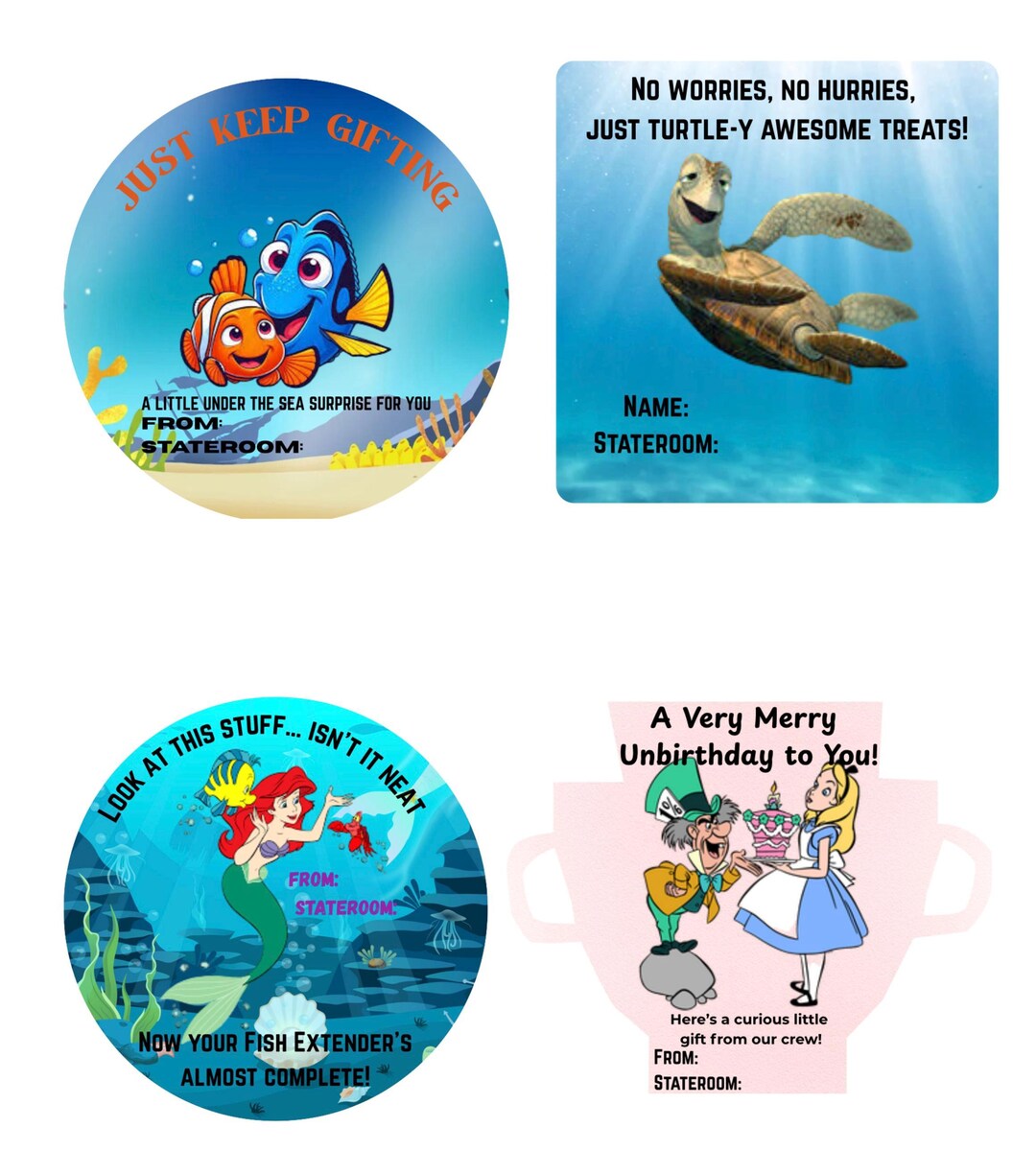 Disney Cruise Fish Extender Gift Stickers – Teacup & Under-the-sea ...