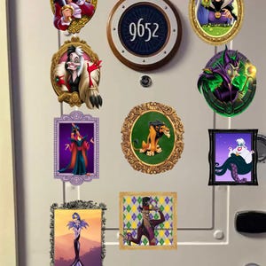 Imán para puerta de villanos de Disney / Elige tu villano o set de 5 / Reina Malvada, Maléfica, Úrsula, Garfio, Scar, Cruella, Yzma, Dr. F, Jafar