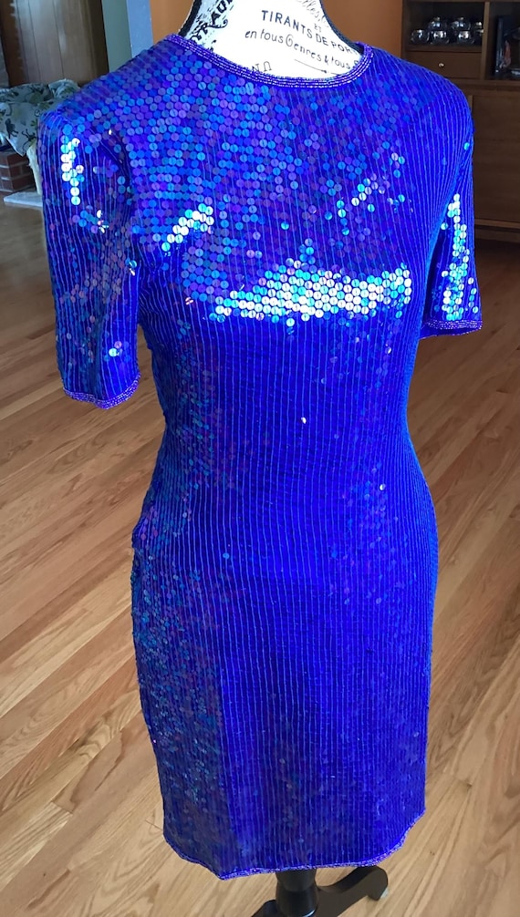 scala blue sequin dress Scala 61401 Prom Sequin Formal Beaded Long Dress - Rose - Size 10