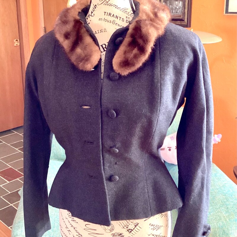 Cropped Knit Jacket with Fur Collar and Cuffs - White main image 1