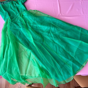 Emma Domb Evening Gown Holiday Formal Dress Green with Sequins and Pearls 画像 12