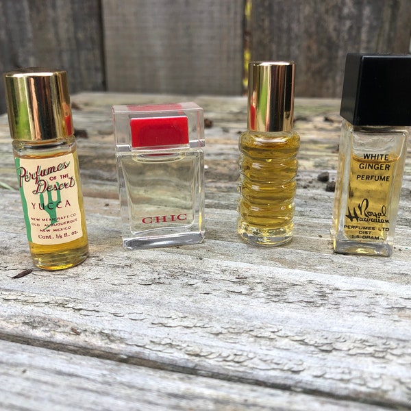 Set of 4 vintage mini perfume bottles
