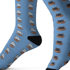 Schrödingers Katzensocken, Mismatched Socken, Katze in Box, Quantenmechanik, Physik, Experiment, tot oder lebendig, Tier, Wissenschaft, Geek, Paradox