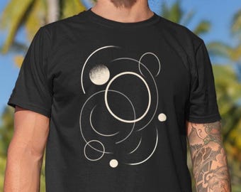 Circles in motion T-shirt - minimal geometric shirt - abstract line art - modern graphic tee, inspiring minimalistic shirt, art graphic
