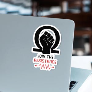 Der Widerstand Aufkleber - lustiges Wortspiel mit Ohm Symbol - Physik Nerd Geschenk - Elektriker Humor - STEM Lehrer und Techniker Aufkleber