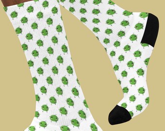 Chaussettes de créature pixelisée - jolies chaussettes pour gamer en 6 couleurs, cadeau de jeu, chaussettes geek douillettes, simulation d'agriculture, ambiance de jeu indépendant, accessoires amusants