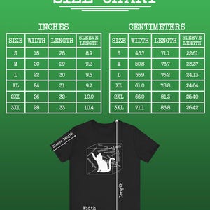 Pu&ograve; includere: Tabella delle taglie per una t-shirt con una grafica di un gatto all'interno di una scatola con le parole "Tutto con te" scritte sulla scatola. La tabella mostra le misure in pollici e centimetri per le taglie S, M, L, XL, 2XL e 3XL.