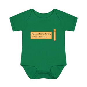 My parents are starting to feel exhausted baby bodysuit - funny pixel art infant onesie - cozy gamer outfit for baby shower or newborns Kelly
