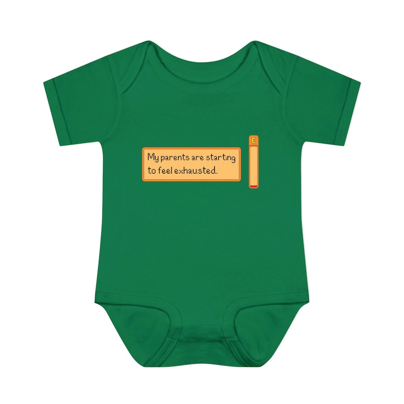 My parents are starting to feel exhausted baby bodysuit - funny pixel art infant onesie - cozy gamer outfit for baby shower or newborns Kelly