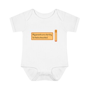 My parents are starting to feel exhausted baby bodysuit - funny pixel art infant onesie - cozy gamer outfit for baby shower or newborns White