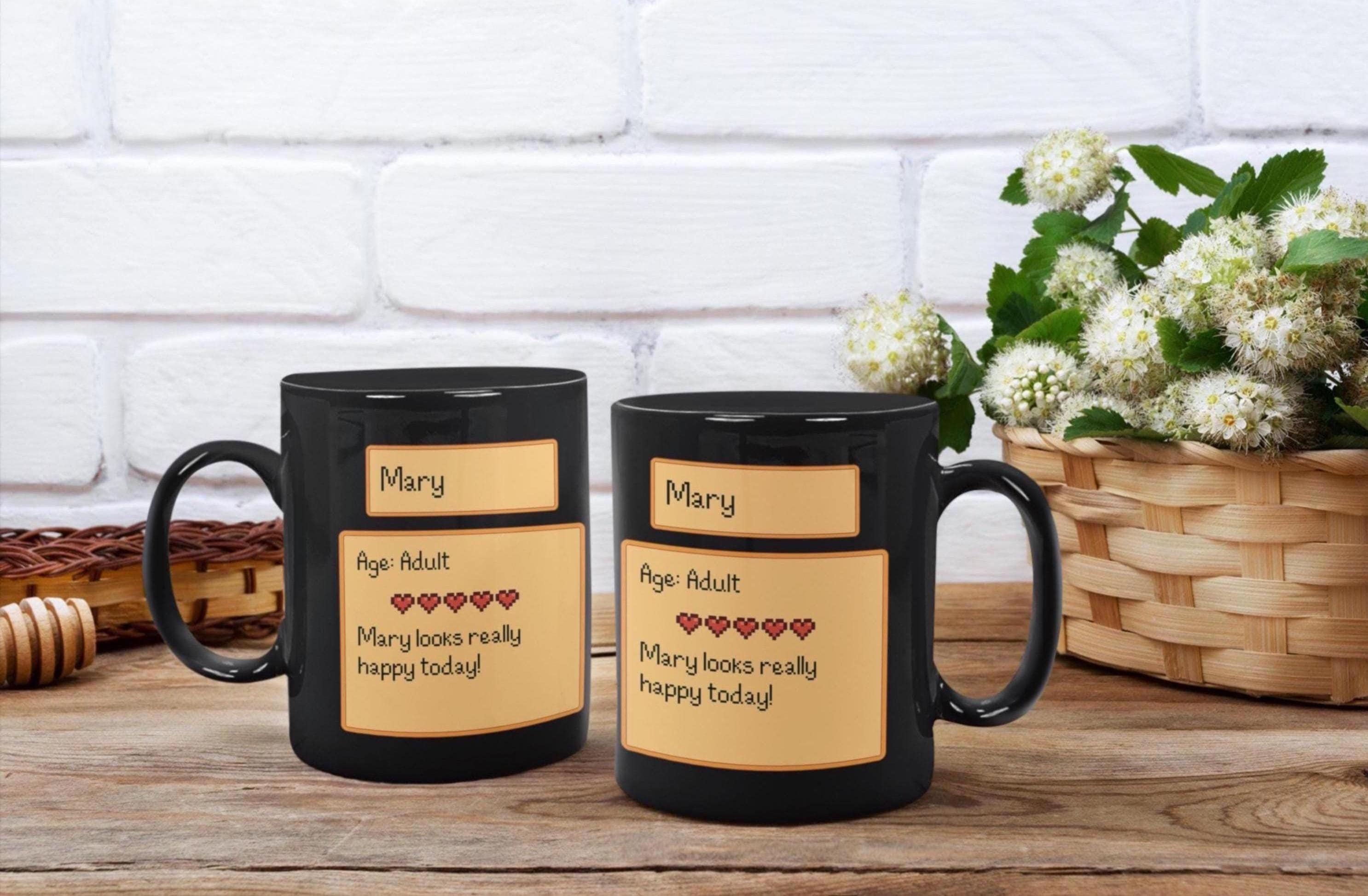 Custom Pixel Art Mug - Personalized Looks Really Happy Today Coffee Cup -  Cozy Farming Sim Gift - Retro Gamer Drinkware - Add Any Name - Etsy