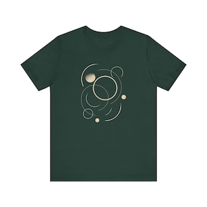 Circles in motion T-shirt - minimal geometric shirt - abstract line art - modern graphic tee, inspiring minimalistic shirt, art graphic Forest