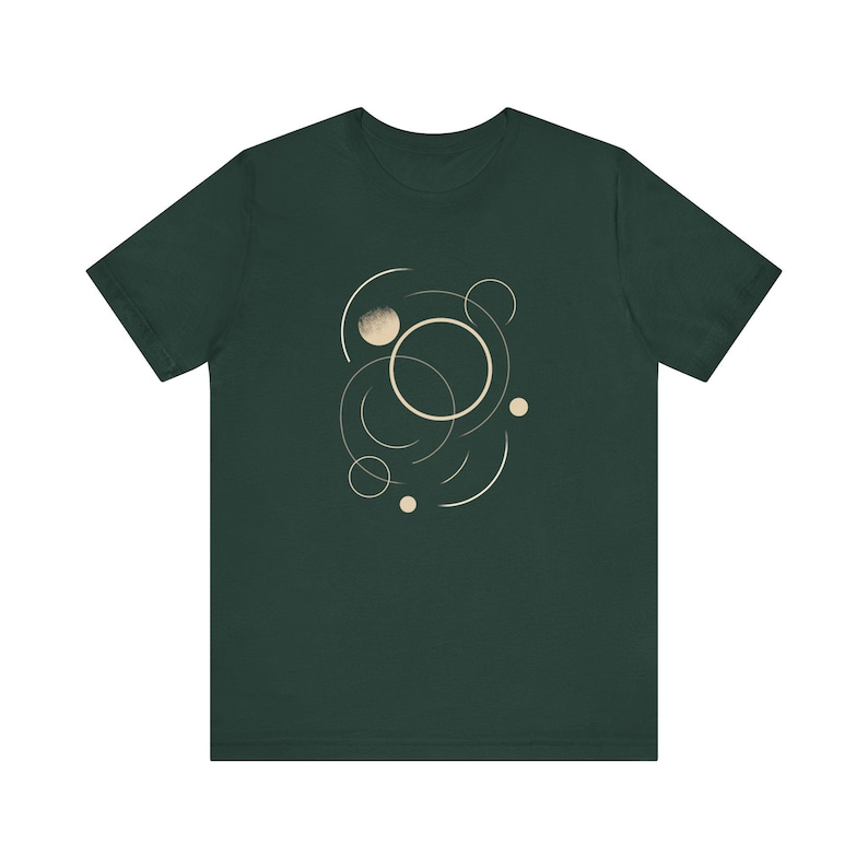 Circles in motion T-shirt - minimal geometric shirt - abstract line art - modern graphic tee, inspiring minimalistic shirt, art graphic Forest