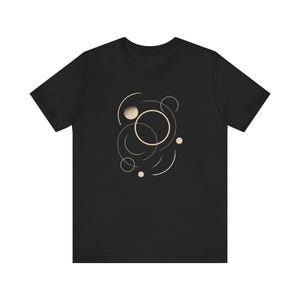 Circles in motion T-shirt - minimal geometric shirt - abstract line art - modern graphic tee, inspiring minimalistic shirt, art graphic Black