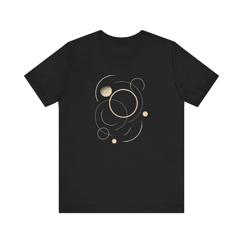 Circles in motion T-shirt - minimal geometric shirt - abstract line art - modern graphic tee, inspiring minimalistic shirt, art graphic Black