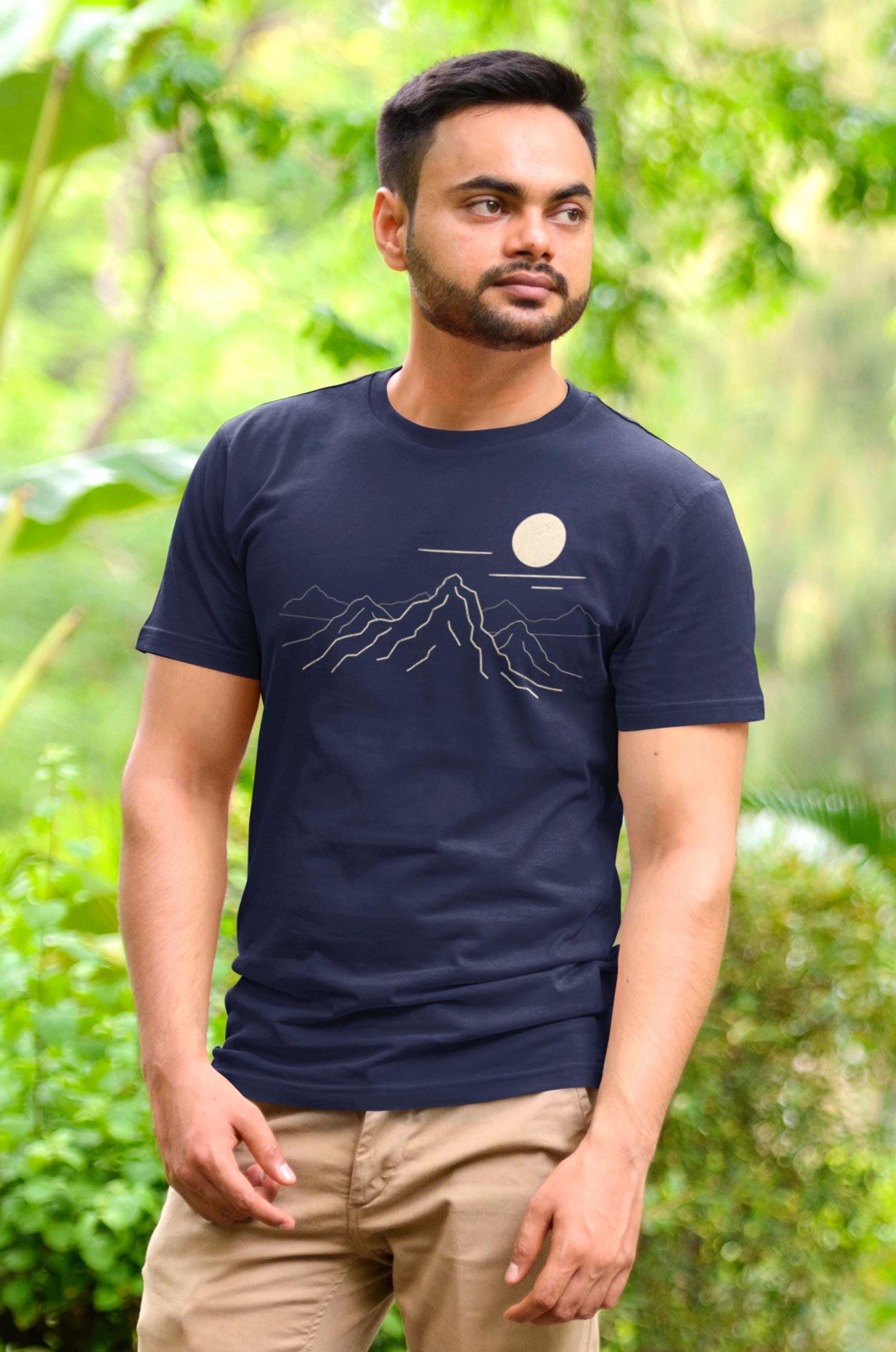 Mountain Lines T-shirt - Minimal Mountain Landscape Tee, Nature