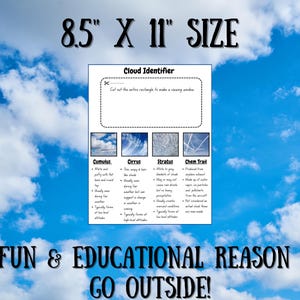 DIY Printable Cloud Identifier for Kids, Science Class Activity ...