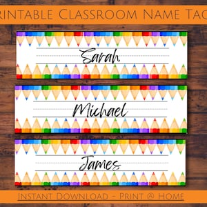 Desk Name Labels, Classroom Name Labels, Cubby Label, Name Tags, Back to School Printable