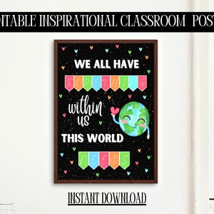 Printable Student Talent Poster, DIY Inspirational Classroom Poster, Chalkboard Poster, Student Character Poster, Printable DIY Classroom