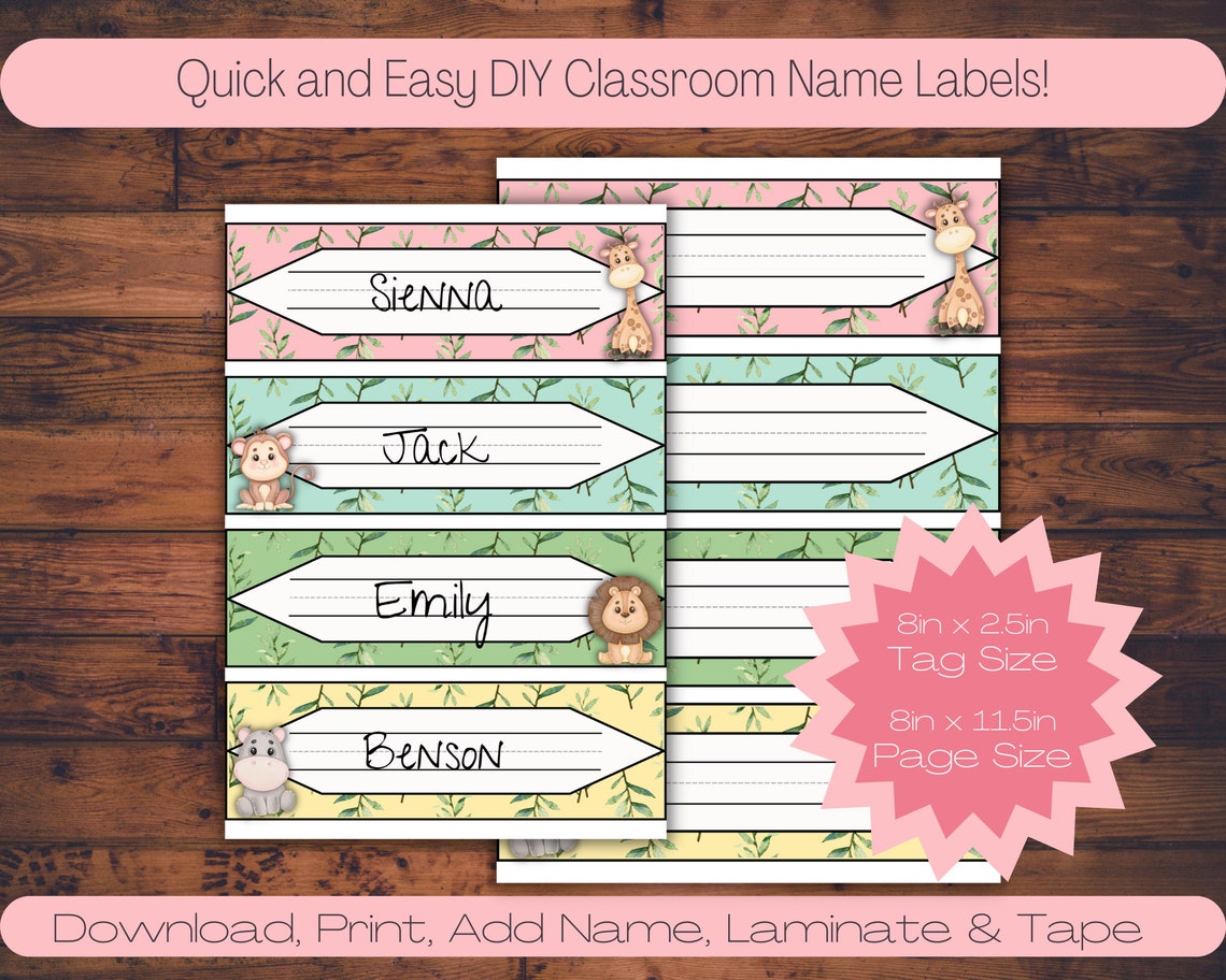 Desk Name Labels, Classroom Name Labels, Cubby Label, Name Tags, Back