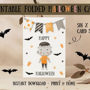 Halloween Card Printable, Halloween Card Digital, Instant Download, 7x5 ...