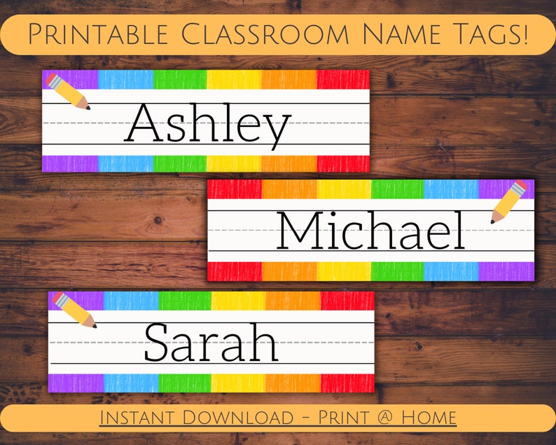 Desk Name Labels, Classroom Name Labels, Cubby Label, Name Tags, Back